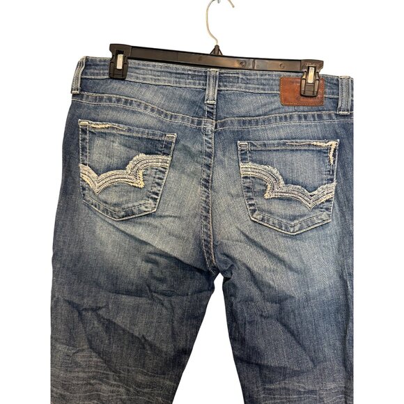 Big Star Legendary Bootcut Jeans Men’s Size 32 Blue Distressed Contrast Stitchin - Picture 4 of 7